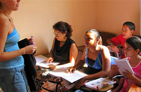 volunteers in brazil teaching